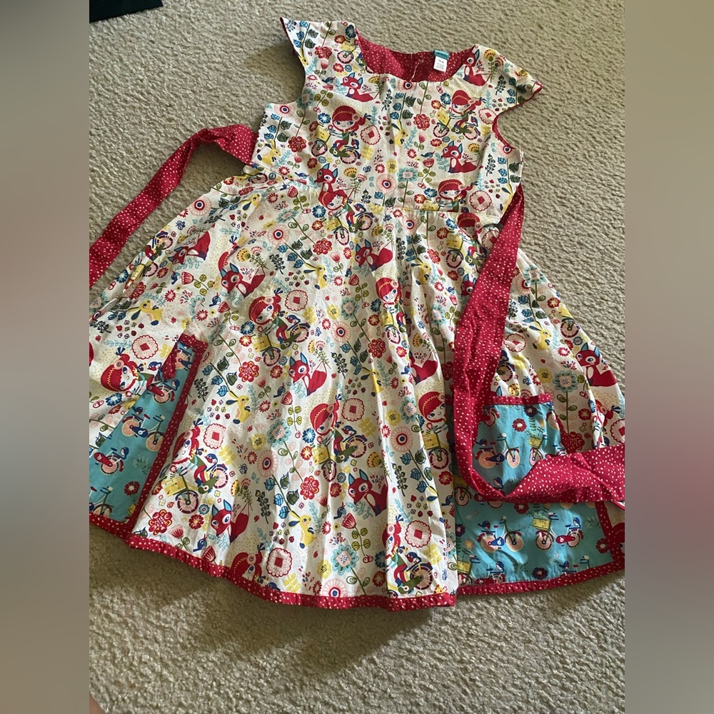 LITTLE MISS MARMALADE - MULTI-COLORED DRESS WITH BICYCLES